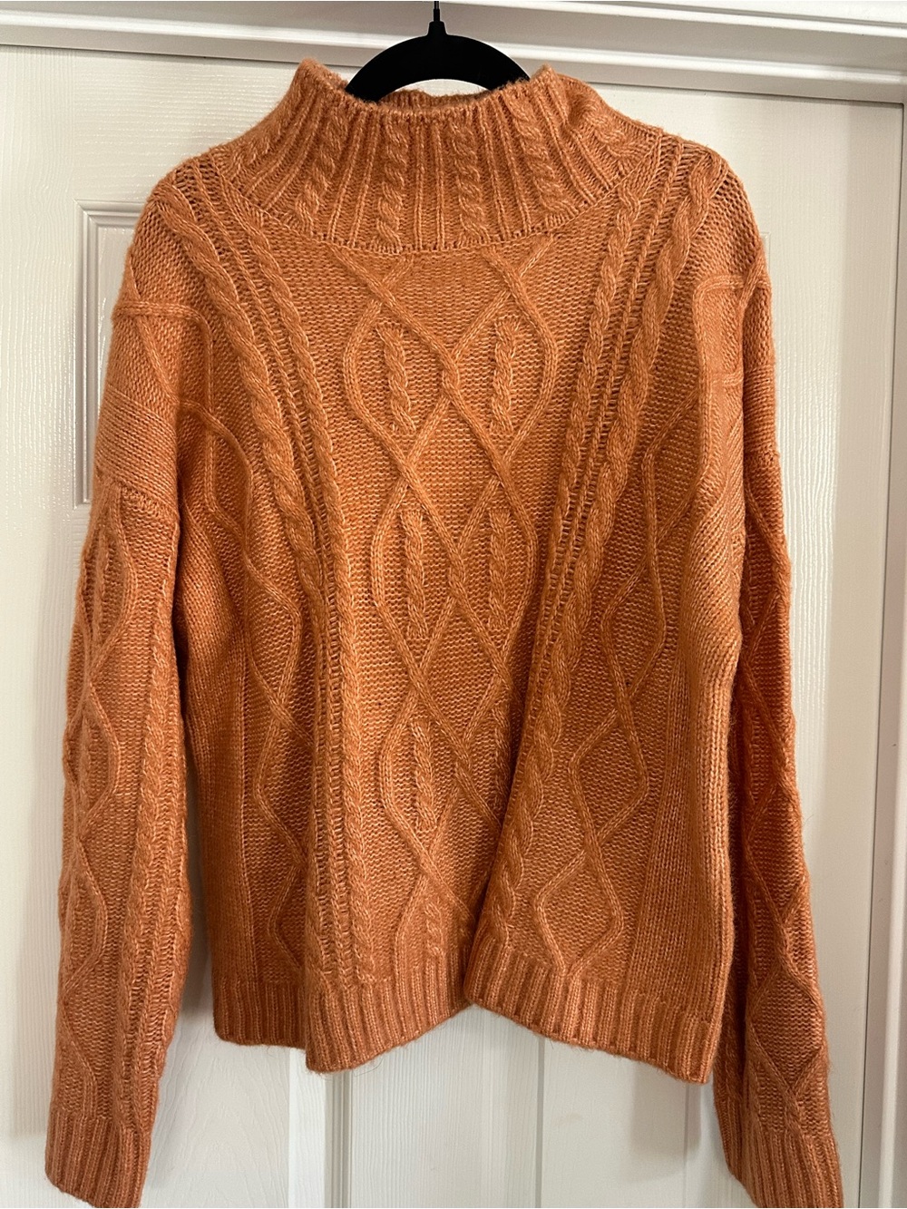 Vici Cable Knit Cowlneck Sweater - Rust